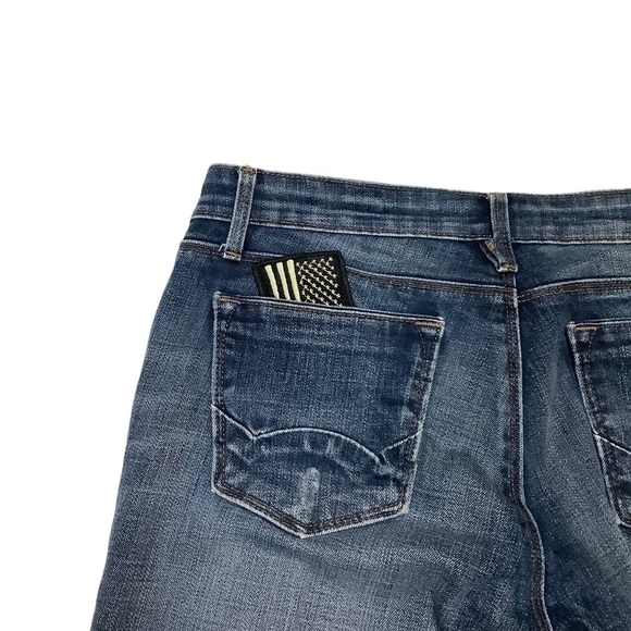 Cult of Individuality Jeans Sz 29 Bohemi Boot Cut Blue Distressed Thighs Hems - Picture 8 of 11